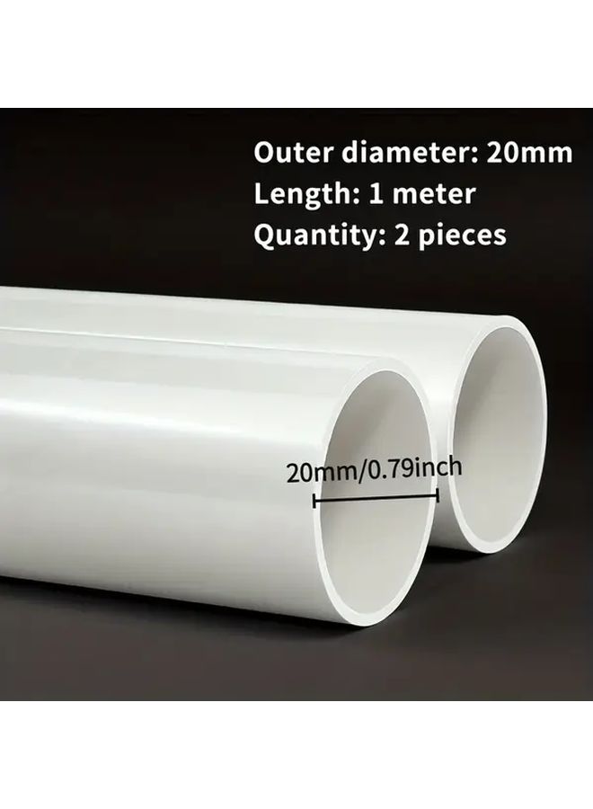 Heavy Duty PVC Water Supply Pipe 20mm 39.37inch 2pcs White Buried Underground Irrigation Tube Leak Proof Corrosion Resistant for Farming Garden Pool Outdoor Use - Image 5
