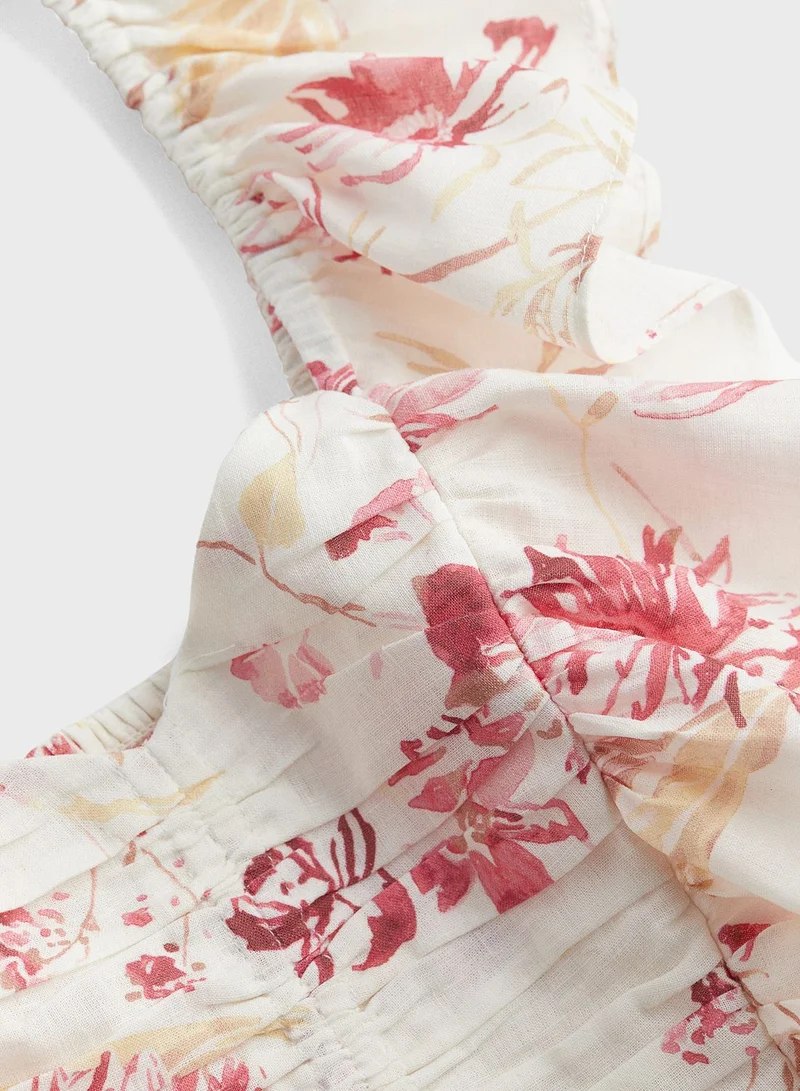 H&M Linen-Blend Cropped Blouse