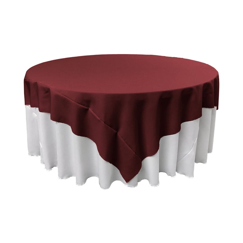 La Linen Polyester Poplin Washable Square Tablecloth  Stain And Wrinkle Resistant Table Cover 90X90  Dinning  Kitchen  Party  Holiday 90 By 90-Inch  Burgundy  Tcpop90X90_Burgundyp17 - Image 2