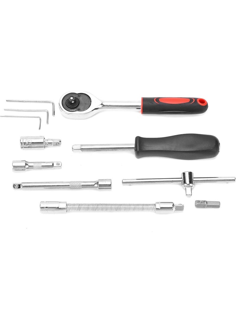 GGOOT 46Pcs Socket Bit Set Professional Car Repair Wrench Universal Tool Kit Box Carbon Steel Hardware for Automotive Maintenance and Household DIY Projects - Image 2