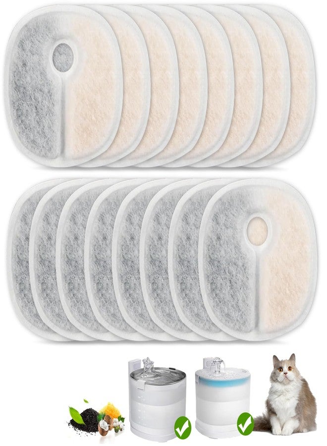 OUPUSES 16 Pack Replacement Filters for E1/E1+ Pumpless Cat Water Fountain, Triple Layer Filtration System with Activated Carbon & Ion Exchange Resin, 1 Year Supply for 2L/67oz Pet Fountain - Image 1