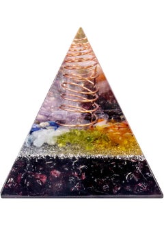 SUNYIK Chip Stone Orgone Pyramid, Healing Crystal Point Copper Energy Generator Protection Metaphysical Chakra Reiki 1.96", Garnet