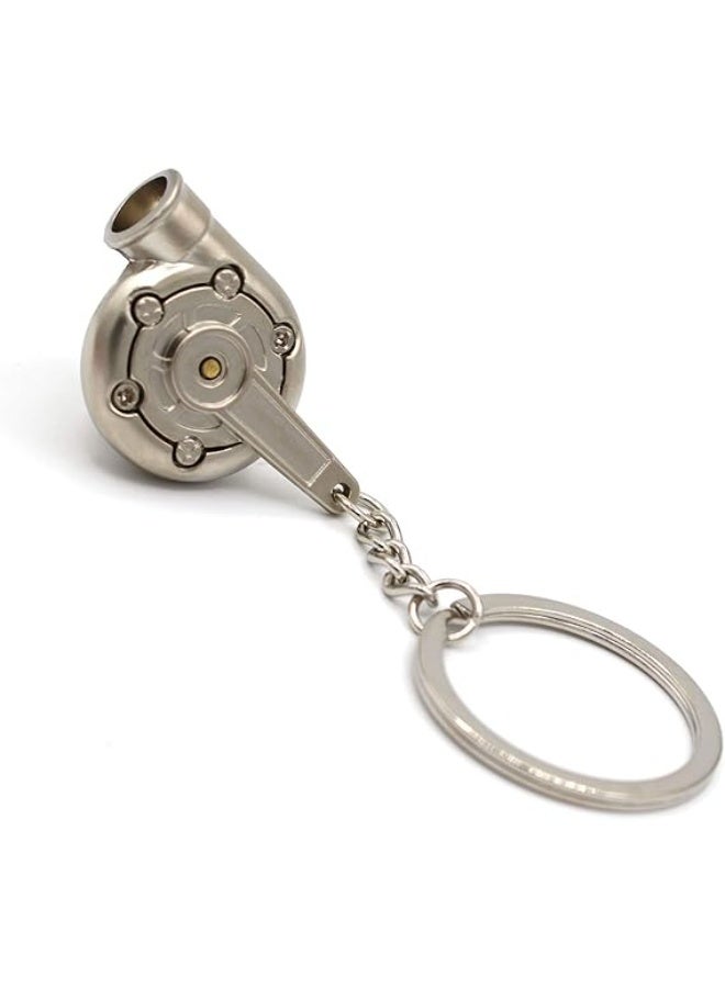Metal Turbo Charger Keychain - Luxury Model for Car & Racing Enthusiasts - Silver/Chrome Tone - Image 4