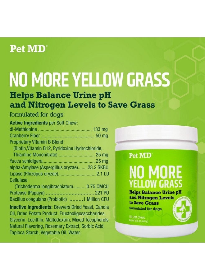Pet MD Lawn Aid Chews - No More Yellow Spots Dog Urine Neutralizer for Lawn - pH-Balancing Helps Prevent Dog Pee from Killing Grass - Enhanced with Digestive Probiotics for Dogs & Puppies - 120 ct - Image 5