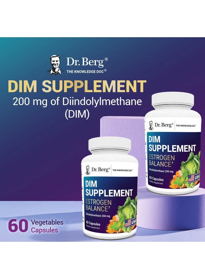 Dr. Berg Nutritionals Dr. Berg DIM Supplement Estrogen Balance - Original Estrogen Supplement for Women with Diindolylmethane for Menstrual Symptoms & Menopause Relief & Black Pepper for Enhanced Absorption - 60 Capsules - Image 5