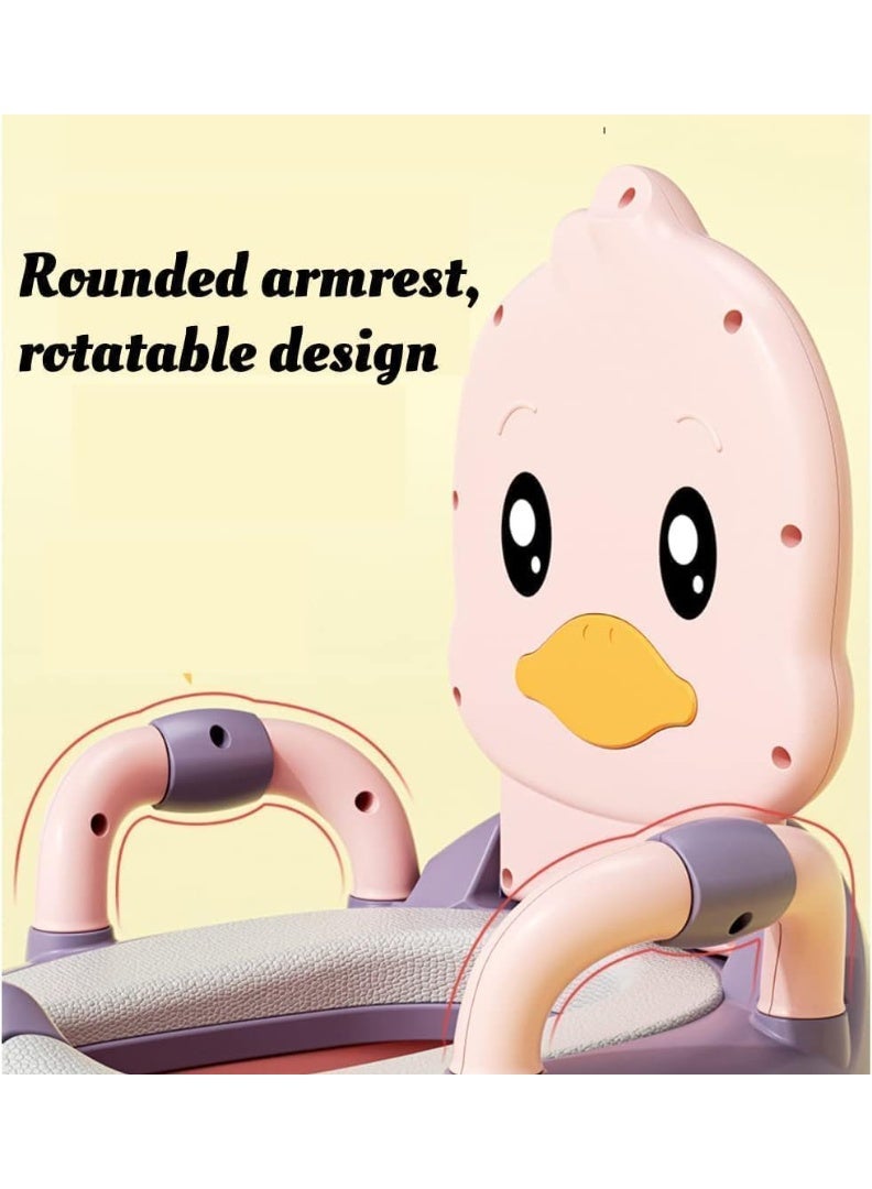 Soofam Baby Potty Training Seat,Portable Potty Toilet Trainer with Handles,Toddler Kids Potty Chair with High Back Support & Lid Removable Potty Pot, Baby toilet for Toddler Baby Kids (Pink) - Image 4