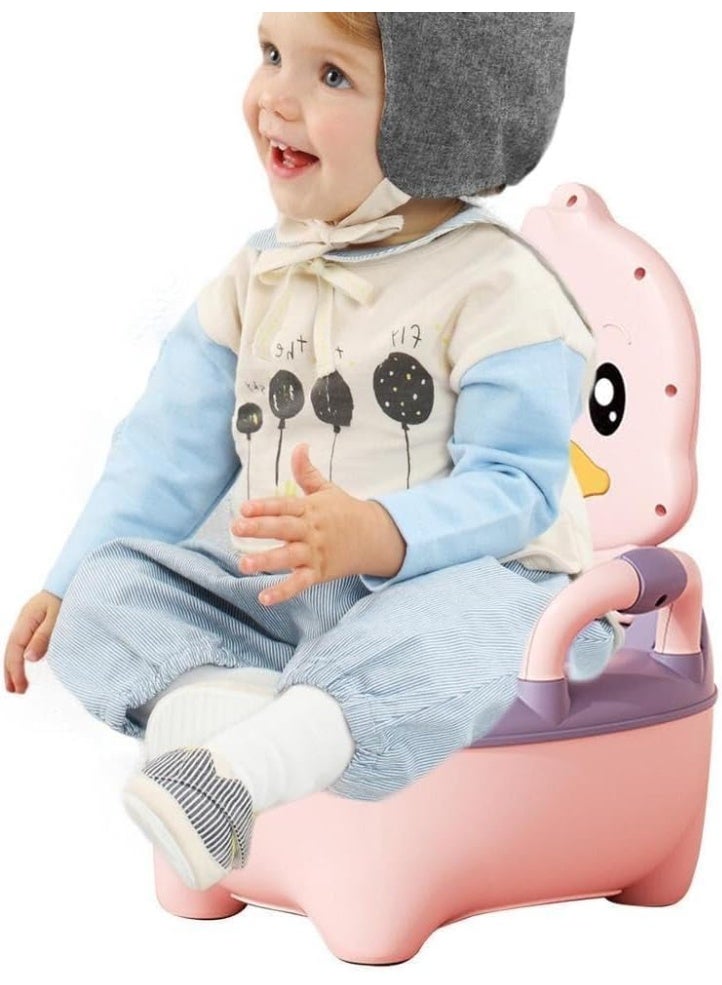 Soofam Baby Potty Training Seat,Portable Potty Toilet Trainer with Handles,Toddler Kids Potty Chair with High Back Support & Lid Removable Potty Pot, Baby toilet for Toddler Baby Kids (Pink) - Image 3