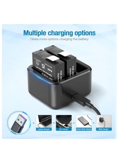 Generic 2 Pack 1800mAh Replacement Insta360 Ace Pro Battery, with Triple Slot USB Fast Charger Hub Compatible with Insta360 Ace Pro Accessories Camera  - Image 5