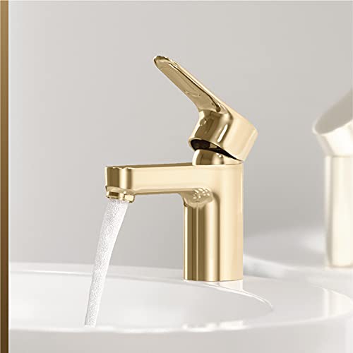 KOHLER July Comfort-Height Basin Mixer, Single Control Lav Faucet, Without Drain (Vibrant French Gold Finish) - Image 2