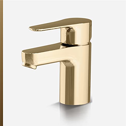 KOHLER July Comfort-Height Basin Mixer, Single Control Lav Faucet, Without Drain (Vibrant French Gold Finish) - Image 1