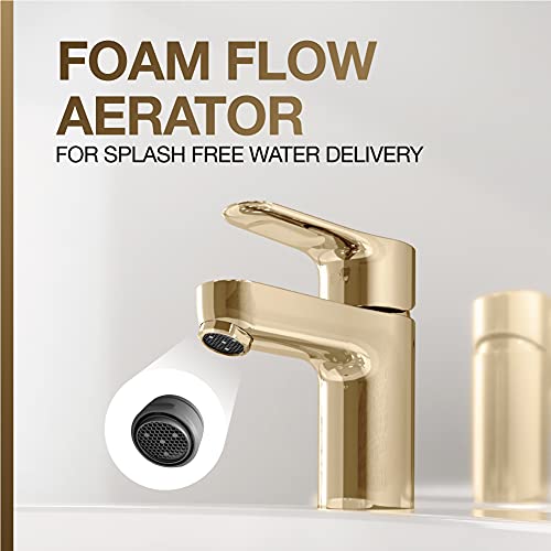 KOHLER July Comfort-Height Basin Mixer, Single Control Lav Faucet, Without Drain (Vibrant French Gold Finish) - Image 4