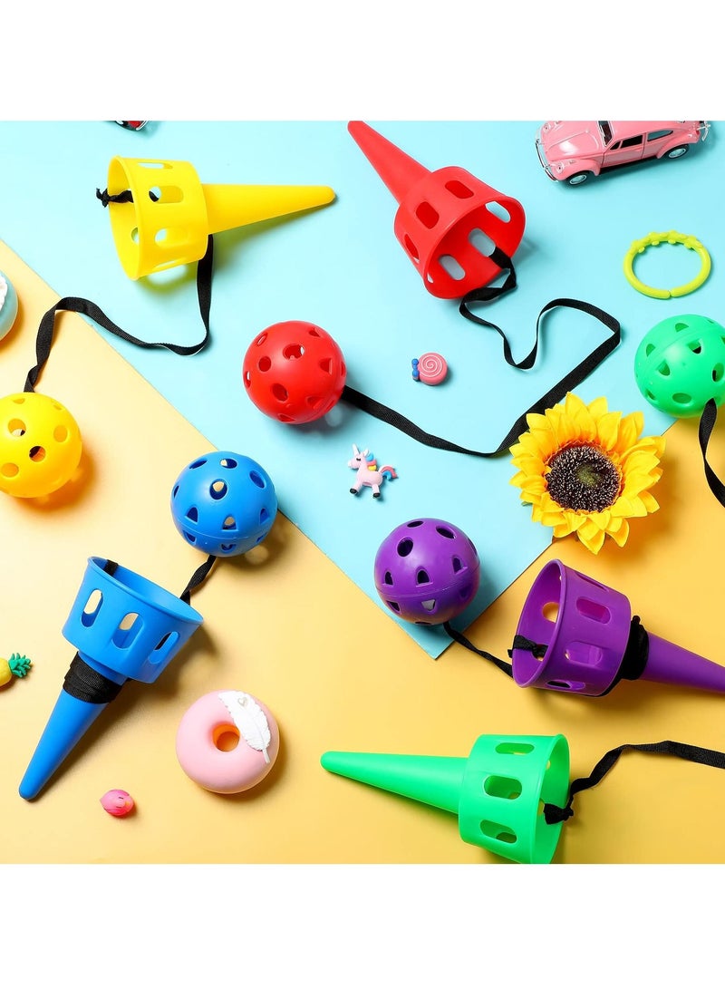 Excefore Throw and Catch Ball Set Game Kids Ball and Cup Hand Eye Coordination Outdoor Indoor Game Activities for Children, Beach Toys for Kids Age 5+ and kindergarten (10 sets) - Image 2