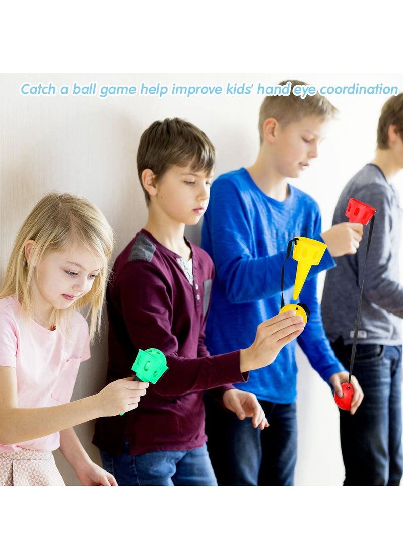 Excefore Throw and Catch Ball Set Game Kids Ball and Cup Hand Eye Coordination Outdoor Indoor Game Activities for Children, Beach Toys for Kids Age 5+ and kindergarten (10 sets) - Image 3