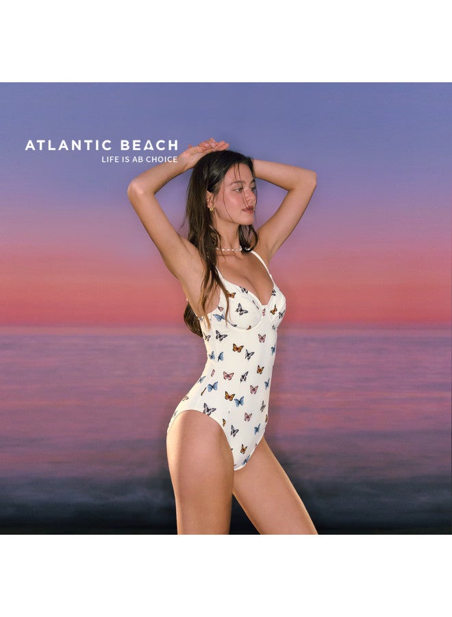 Atlanticbeach New Popular Butterfly One-piece Swimsuit For Women High-end Slimming Tummy Control Beach Vacation Hot Spring Swimwear - Image 2