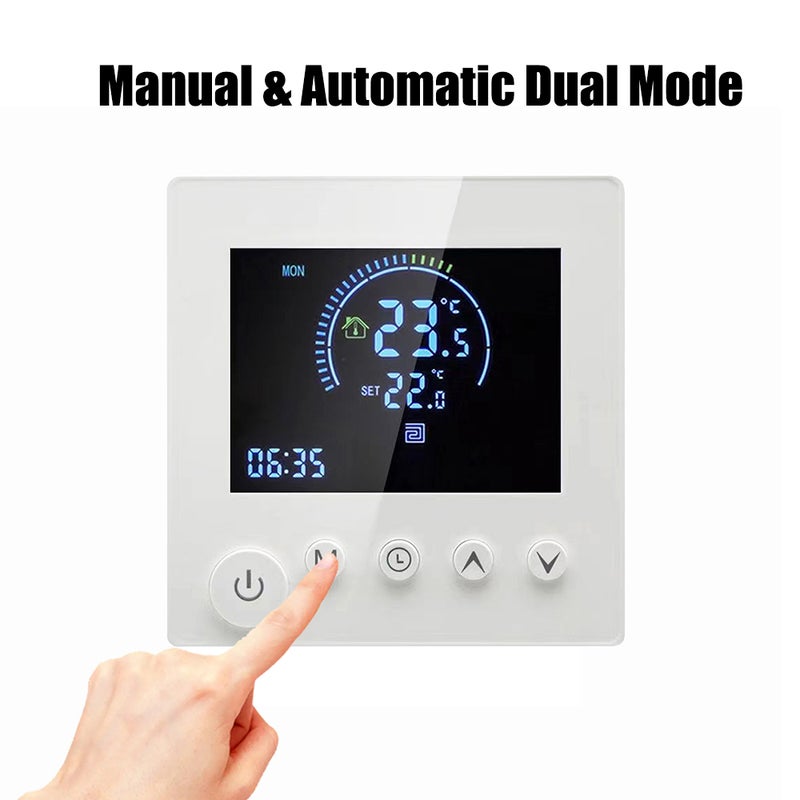 Tuya Smart WiFi Wall Thermostat Programmable Remote Control NTC Sensor LCD Display Touch Button Electric Heating Warm Floor Underfloor Digital Thermoregulator Temperature Controller for Home Room - Image 3