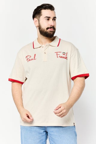 Men Regular Fit Brand Logo Short Sleeves Polo Shirt, Beige - pzsku/ZABA616DA872C61313108Z/45/1747056885/33eca890-3017-4e3a-9f9e-4c31c93c5fb9