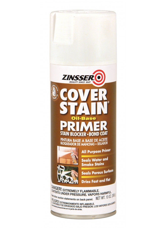 RUST-OLEUM Zinsser 3608 Cover Stain Oil Base Primer Spray, 13 oz, White - Image 1