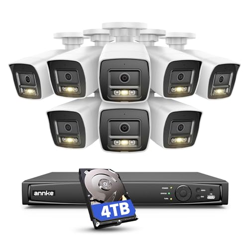 ANNKE 12MP Security Camera System, 16CH NVR Recorder with AI Motion Detection, 8pcs IP PoE Cams with Color Night Vision, Built-in Mic, Compatible with Alexa for Home Business Surveillance, 4TB HDD - Image 1