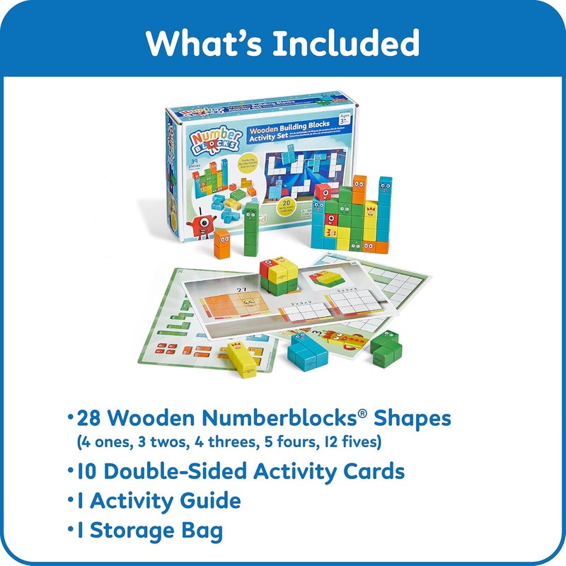 hand2mind Numberblocks Wooden Building Blocks Activity Set, Wood Stacking Toy, Counting Blocks, Numbers for Toddlers, Math Games, Logic Puzzles, Preschool Learning Activities, Kids Birthday Gift - Image 2