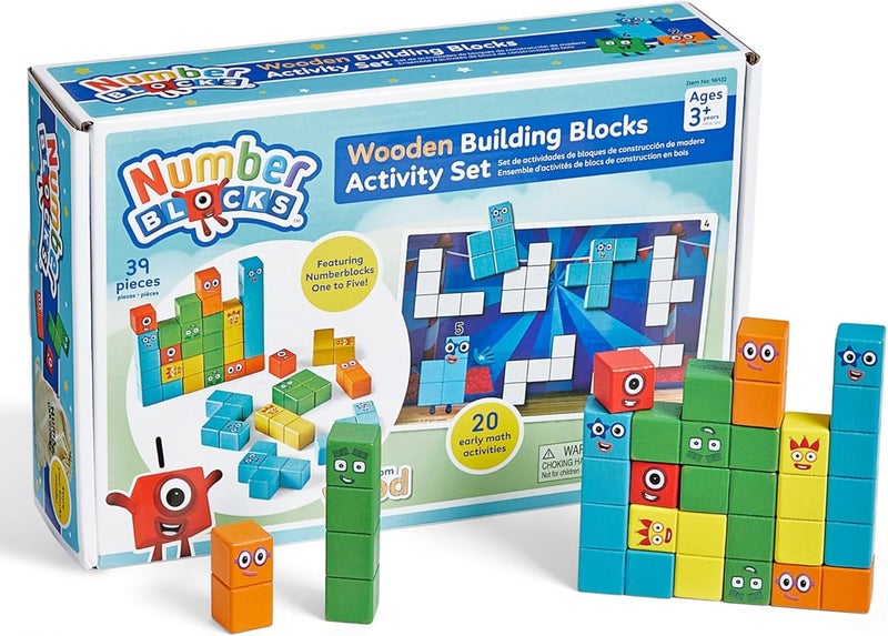 hand2mind Numberblocks Wooden Building Blocks Activity Set, Wood Stacking Toy, Counting Blocks, Numbers for Toddlers, Math Games, Logic Puzzles, Preschool Learning Activities, Kids Birthday Gift - Image 1