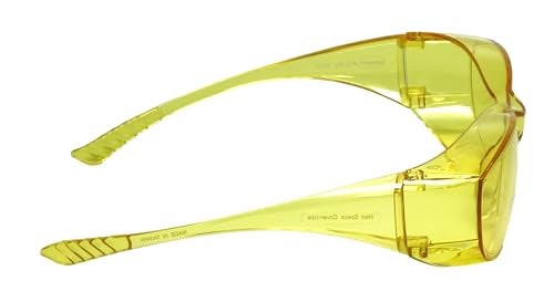 Calabria Unisex Fitover Safety Glasses with Tinted Lenses – [Yellow] | Fit Over Eyeglasses for Light Sensitivity | Blue Light & UV Protection Glasses - Image 5