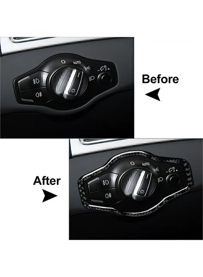 ملصق زخرفي لمفتاح إضاءة من ألياف الكربون متوافق مع A4 A5 Q5 B8 - Image 3
