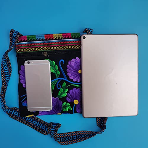 PHEVOS Hobo Crossbody Handbag for women, Hippie Shoulder Bags Purse Vintage Ethnic Tribal Embroidered Boho Hippie for Ladies - Image 2