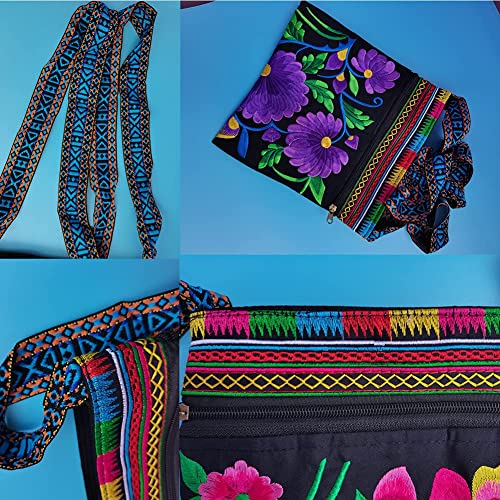 PHEVOS Hobo Crossbody Handbag for women, Hippie Shoulder Bags Purse Vintage Ethnic Tribal Embroidered Boho Hippie for Ladies - Image 4