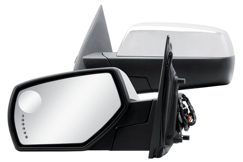 LONGLING Driver Left Side Door Mirror Power and Heated Glass with Turn Signal Arrow with Menory and Chrome Back Cover Power Folding for 2014-2019 Chevrolet Silverado GMC Sierra 1500 2500 3500 - Image 1