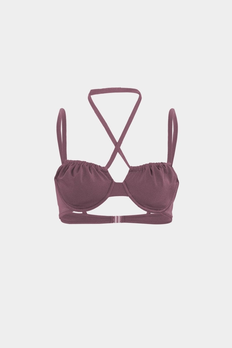 Açelya Okcu Azalea Okcu Premium Shirred Detail Luna Slim Fit Women's Bikini Top  - Image 3