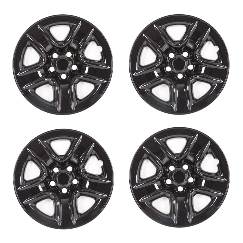 ECOTRIC 18 Hubcaps Wheel Covers Wheel Skins Compatible with 20062012 Toyota RAV4 Wheel Rim Cover Replacement Gloss Black ABS Plastic Set of 4