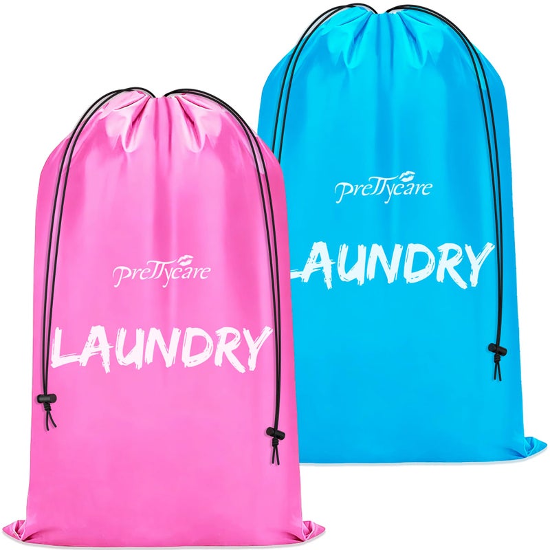 PrettyCare 2 XL (35.5 x 23.6 in) Travel Laundry Bags for Delicates, Washable Dirty Clothes Organizer - Easy to Hold 4 Loads of Laundry, Large Enougha for Laundry Hamper or Basket Travel Essentials - Image 1