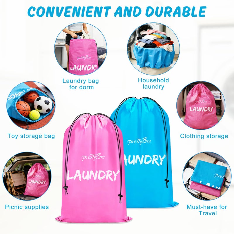PrettyCare 2 XL (35.5 x 23.6 in) Travel Laundry Bags for Delicates, Washable Dirty Clothes Organizer - Easy to Hold 4 Loads of Laundry, Large Enougha for Laundry Hamper or Basket Travel Essentials - Image 5