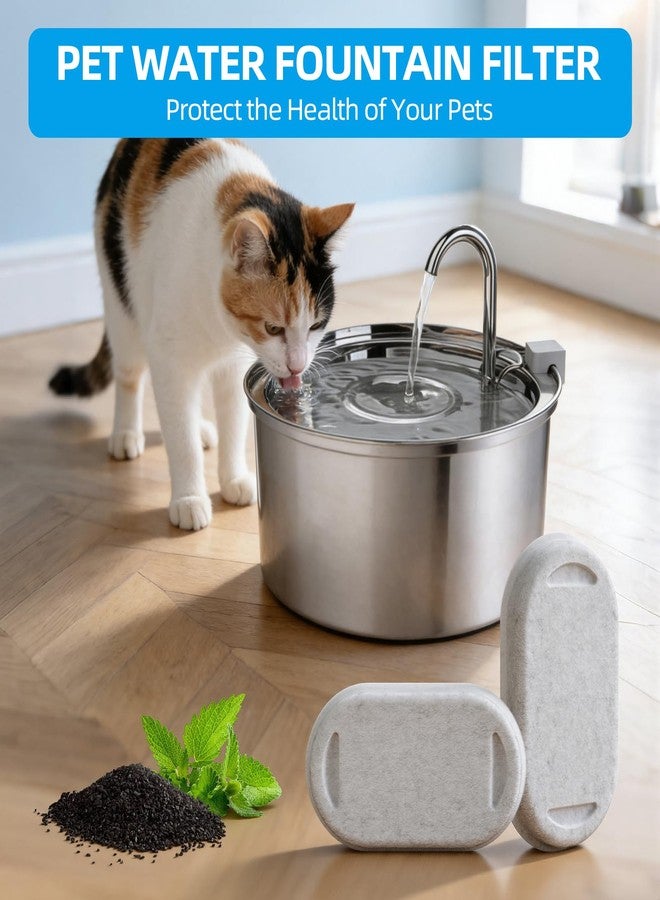 Baofum Cat Water Fountain Filter, 16 Pack Cat Fountain Replacement Filters for 67oz/2L & 108oz/3.2L Stainless Steel Pet Water Dispenser, Triple Filtration Activated Carbon Filters for Cat and Dog - Image 4