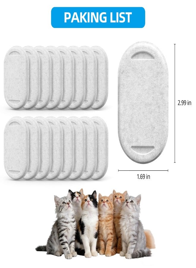 Baofum Cat Water Fountain Filter, 16 Pack Cat Fountain Replacement Filters for 67oz/2L & 108oz/3.2L Stainless Steel Pet Water Dispenser, Triple Filtration Activated Carbon Filters for Cat and Dog - Image 5