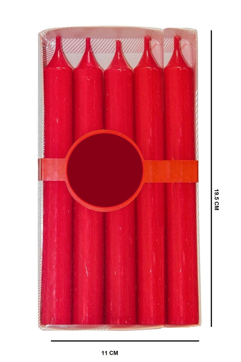 Set Of 5 Scented Candle Red 19.5x2cm - Image 5