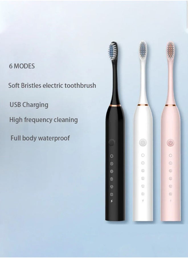 VOGMAX Electric Toothbrushes Adult soft-bristle household rechargeable waterproof couple toothbrush head set white  - Image 3