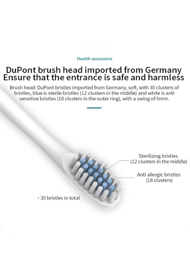 VOGMAX Electric Toothbrushes Adult soft-bristle household rechargeable waterproof couple toothbrush head set white  - Image 5