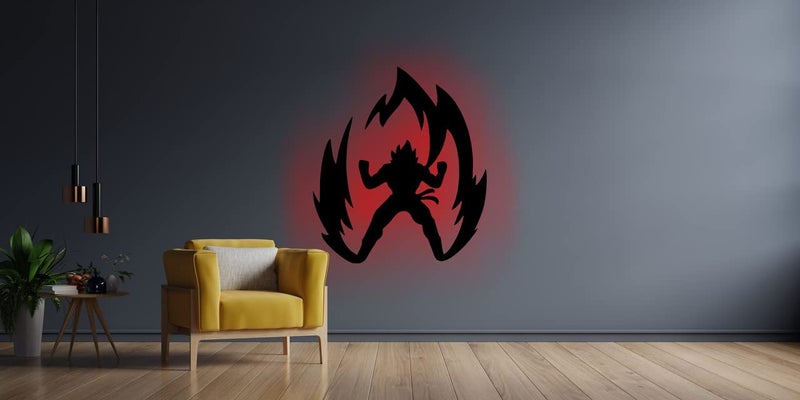 Litup_store Anime Backlit LED Logo Wall Dcor Anime Lovers Kids Room DBZ Fans Home Wall Decor MultiColoured 12x12 Inch - Image 2