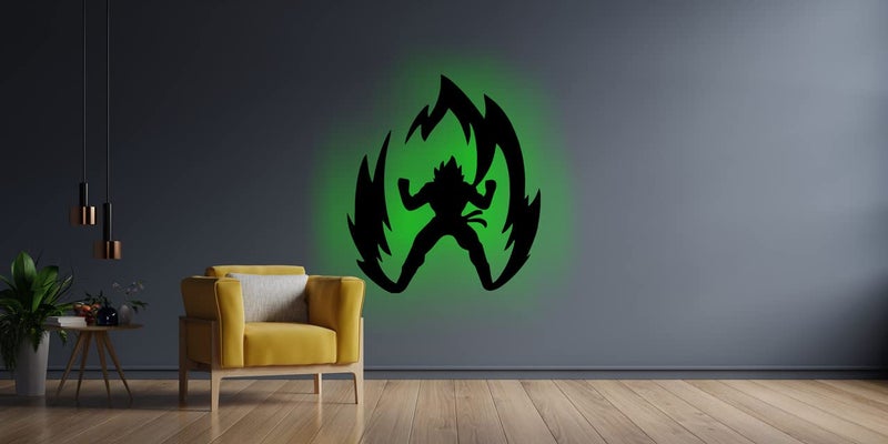 Litup_store Anime Backlit LED Logo Wall Dcor Anime Lovers Kids Room DBZ Fans Home Wall Decor MultiColoured 12x12 Inch - Image 3