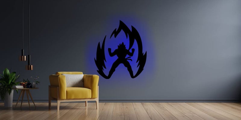 Litup_store Anime Backlit LED Logo Wall Dcor Anime Lovers Kids Room DBZ Fans Home Wall Decor MultiColoured 12x12 Inch - Image 4