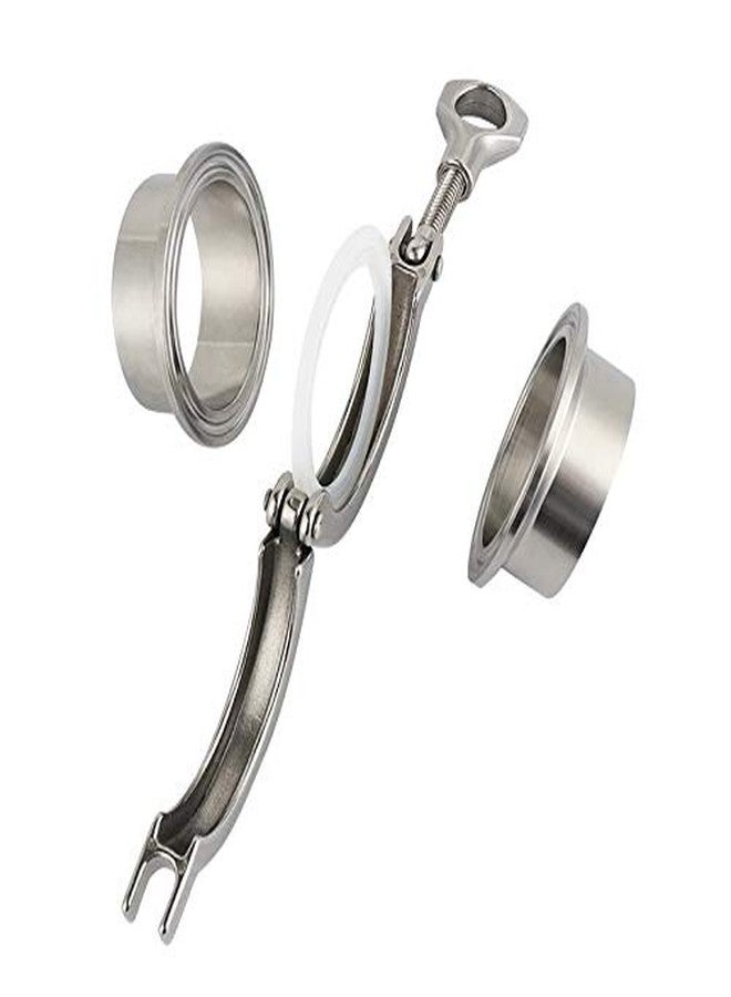 beduan وصلات أنابيب صحية من الفولاذ المقاوم للصدأ من نوع Beduan Tri Clamp (حلقة لحام + مشبك ثلاثي + حشية سيليكون) (3/4 بوصة، قطر الأنبوب الخارجي 19 مم) - Image 2