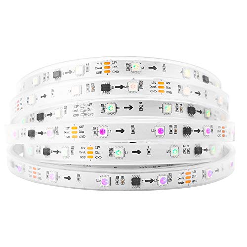 BTF-LIGHTING WS2811 IC=RGB+IC Addressable Dream Color LED Strip 16.4FT 30LEDs/m 10Pixels/m IP67 Waterproof White PCB Flexible DC12V Chasing Effect for Home Indoor Decor(No Adapter or Controller) - Image 1
