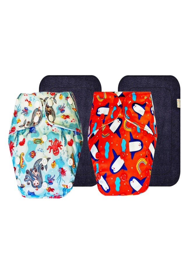 Dumbledo Premium Cloth Diaper with Black Insert (Pack of 2) | Soft & Gentle | Leakproof | Travel Friendly | Perfect for Indian Summers | 3 Months - 3 Years | Unisex Baby - Image 1