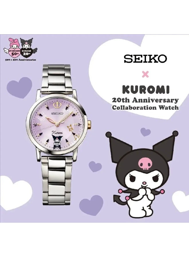 سيكو Seiko x Kuromi 20th Anniversary Limited Edition Women's Watch, 34.8 mm Purple Dial, Stainless Steel Case & Bracelet, 100 m WR - Image 3