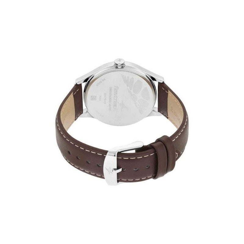 Fastrack Men Leather Bare Basics Analog Blue Dial Watch-3247Sl01/Np3247Sl01, Band Color-Brown - Image 3