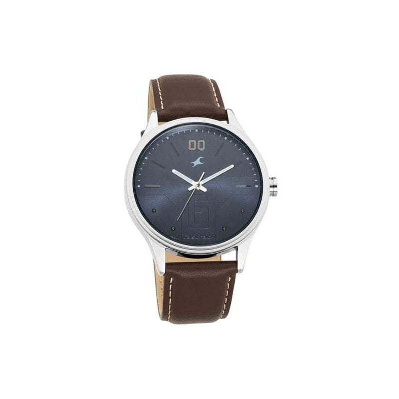 Fastrack Men Leather Bare Basics Analog Blue Dial Watch-3247Sl01/Np3247Sl01, Band Color-Brown - Image 4