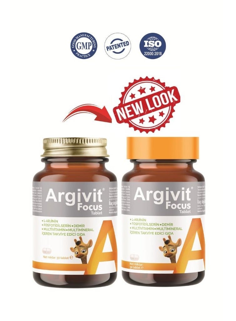 Argivit Focus Multivitamin to Increase Height and Concentration  30 Tablets - Image 2