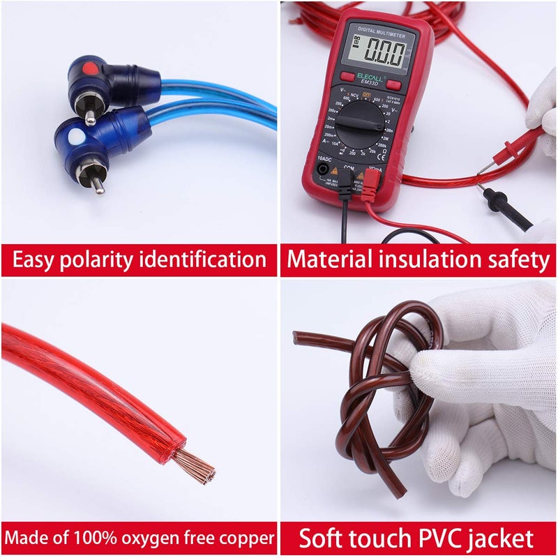 Muzata 10 Gauge Amplifier Installation Kit with RCA Interconnect and Speaker Wire, Car Audio Subwoofer Wire, AMP Wiring, Auto Audio Cables M027 - Image 2