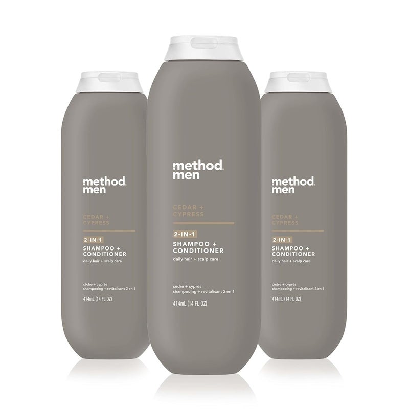 Method Men 2in1 Shampoo  Conditioner Cedar  Cypress 14 Ounces Pack of 3
